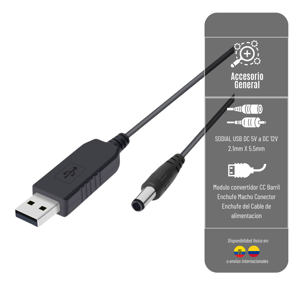 Cable Usb A Plug 5V Para Conexion A Banco De Energia Para Router Usb-5V-Router