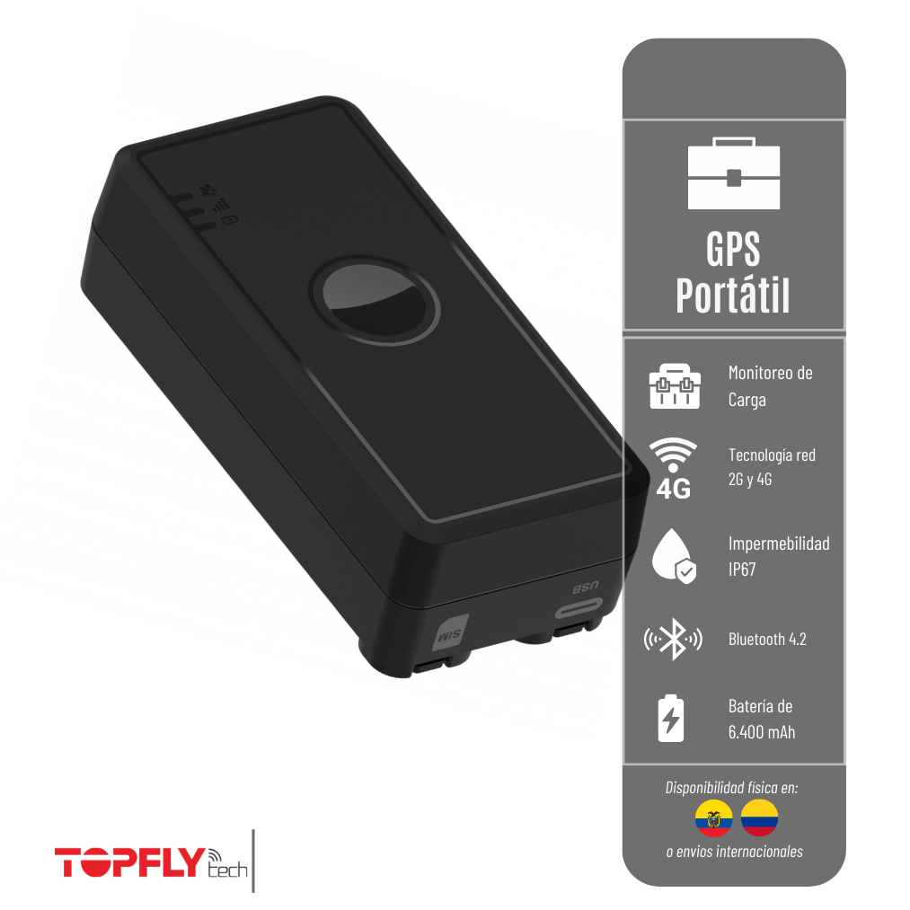GPS KNIGHTX 100 TOPFLYTECH PORTÁTIL RED 2G Y 4G - BATERIA DE 6.400 MAH KNIGHT-X100