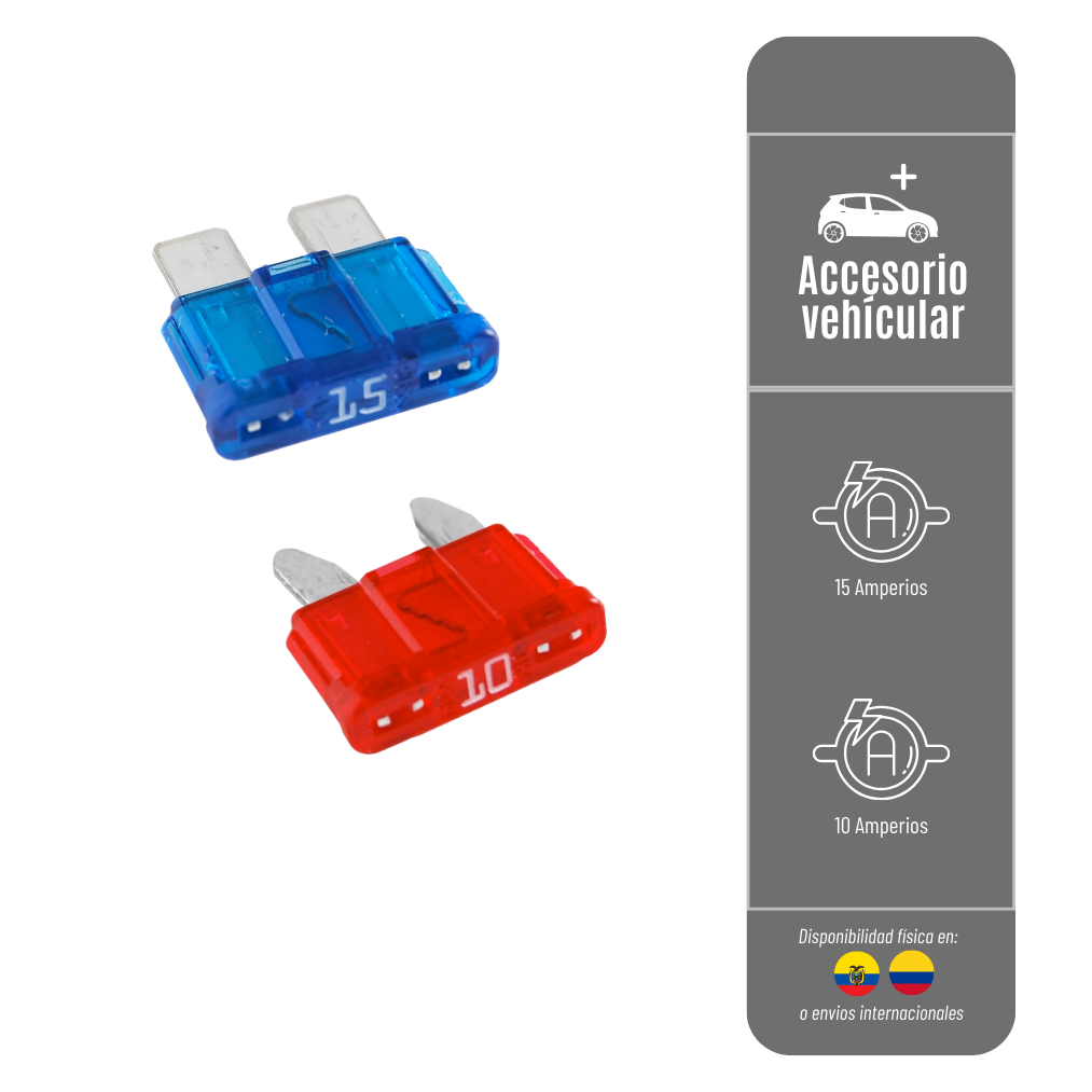 FUSIBLES PEQUEÑO 5-227-4A DE 10 Y 15 AMPERIOS - 100PCS 