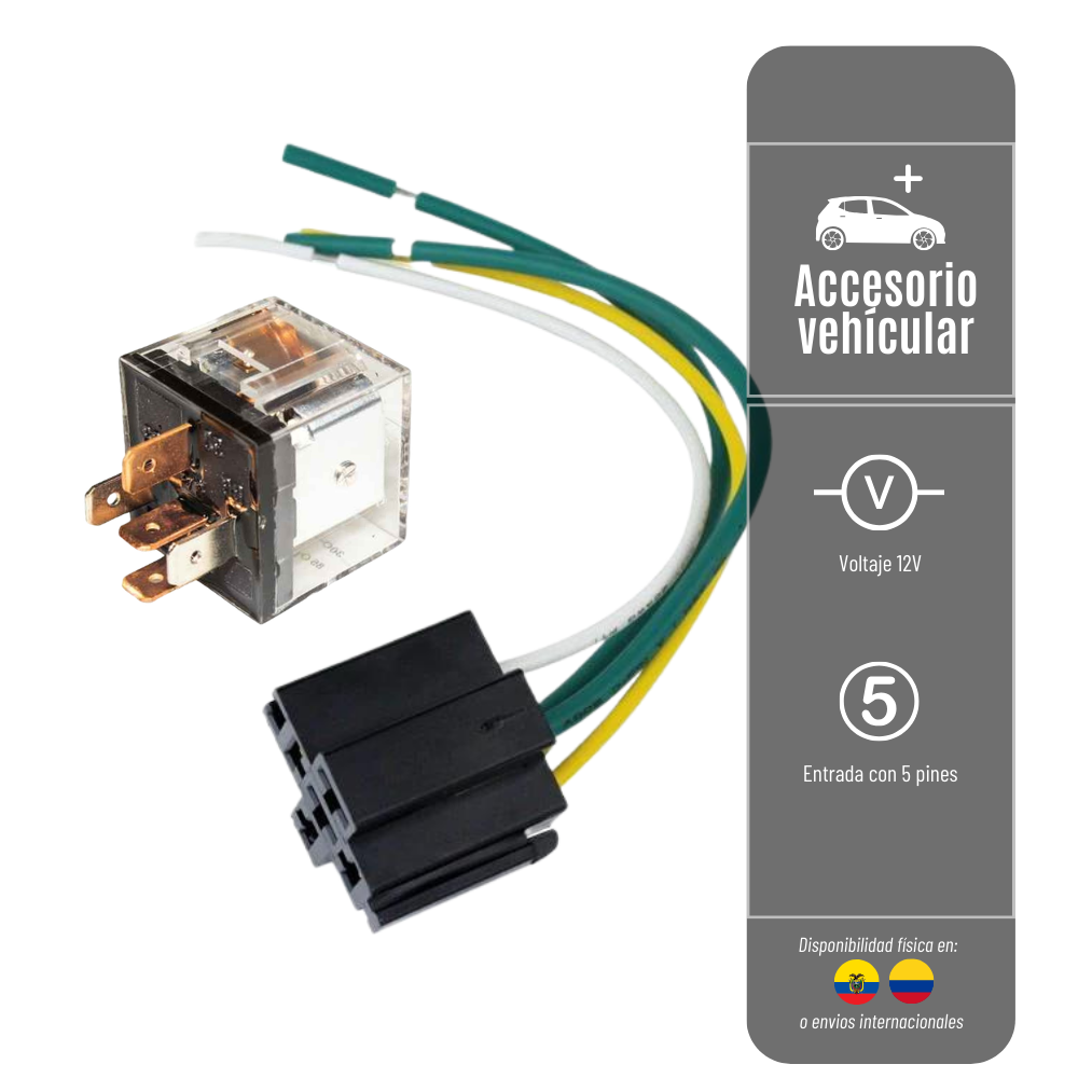 Relay 5P 12V + Socket  Relay-12V-5P-Socket