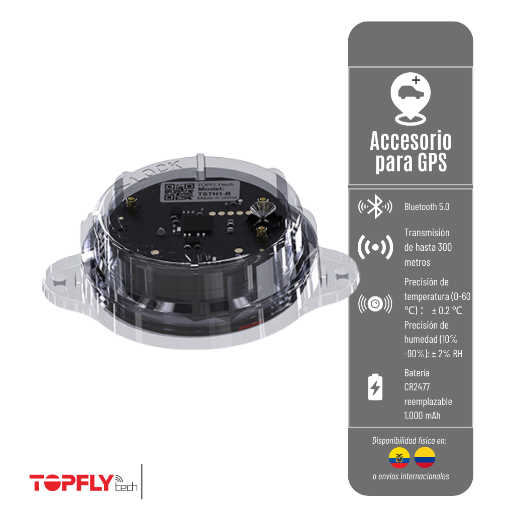 SENSOR DE TEMPERATURA Y HUMEDAD TSTH1-B  TOPFLYTECH CASE TRANSPARENTE