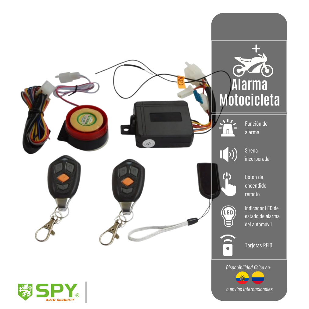 Sistema De Alarma Lm208-Cdi Spy Para Motocicleta Con Tarjeta Rfid