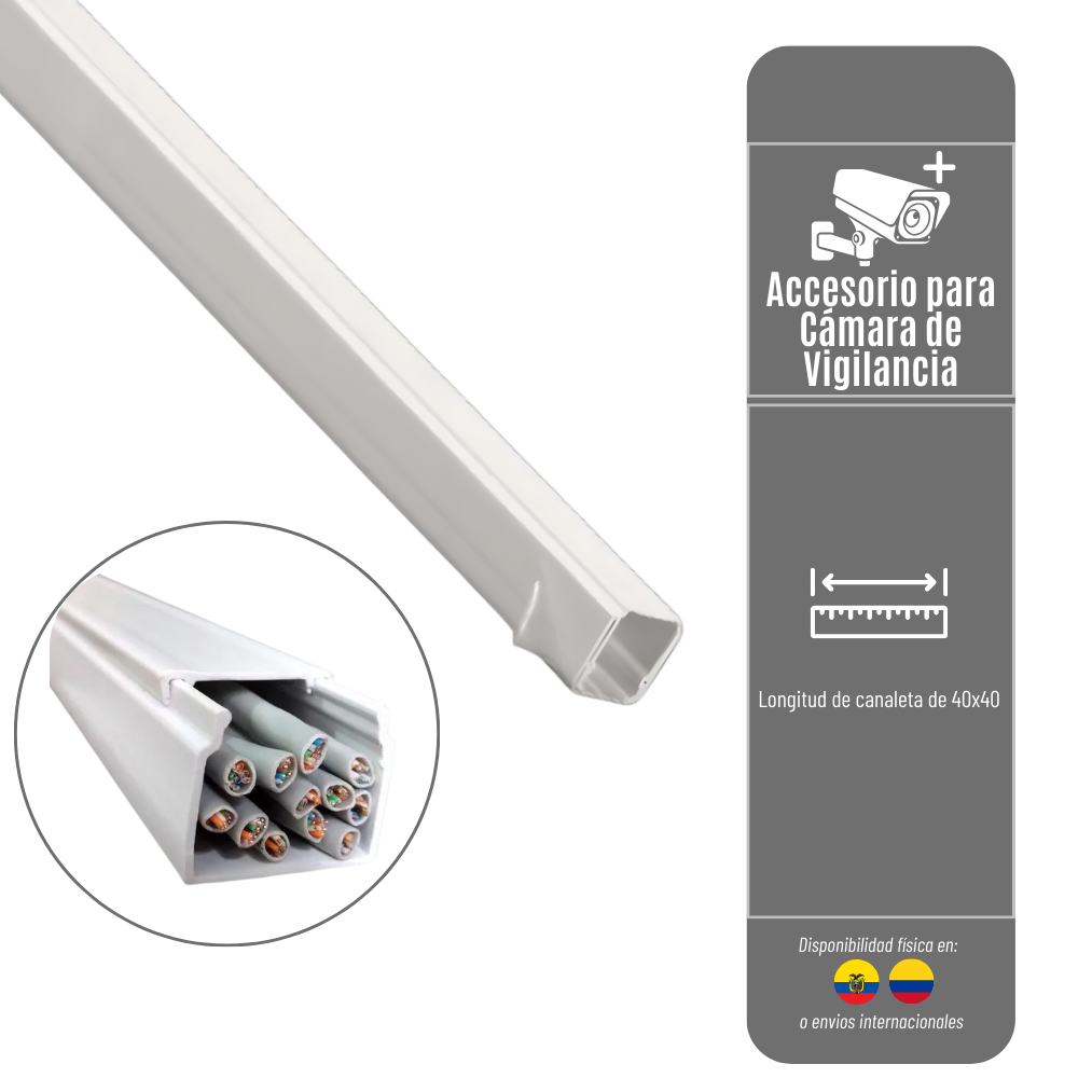 CANALETA RANURADA DEXSON 40X40 GRIS (20XC) CANAL-40-40