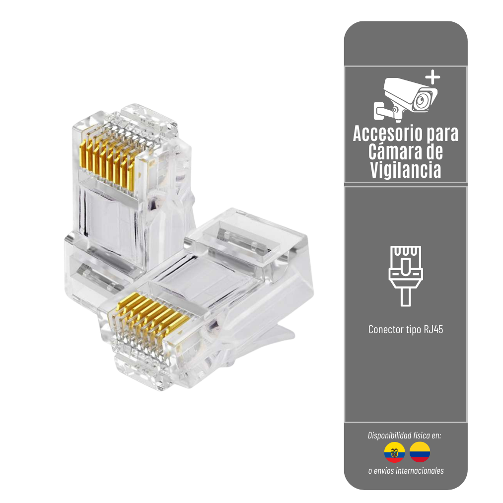 CONECTOR RJ45 8 HILOS PARA CABLE UTP CONECTOR-RJ45