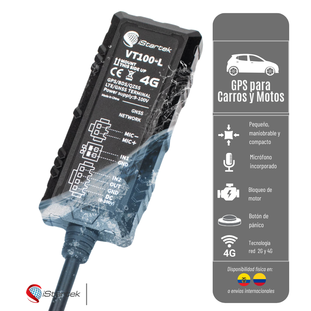 GPS VT100L ISTARTEK RASTREADOR PARA VEHÍCULOS RED 2G Y 4GCIGPS VT100L ISTARTEK RASTREADOR PARA VEHÍCULOS RED 2G Y 4G