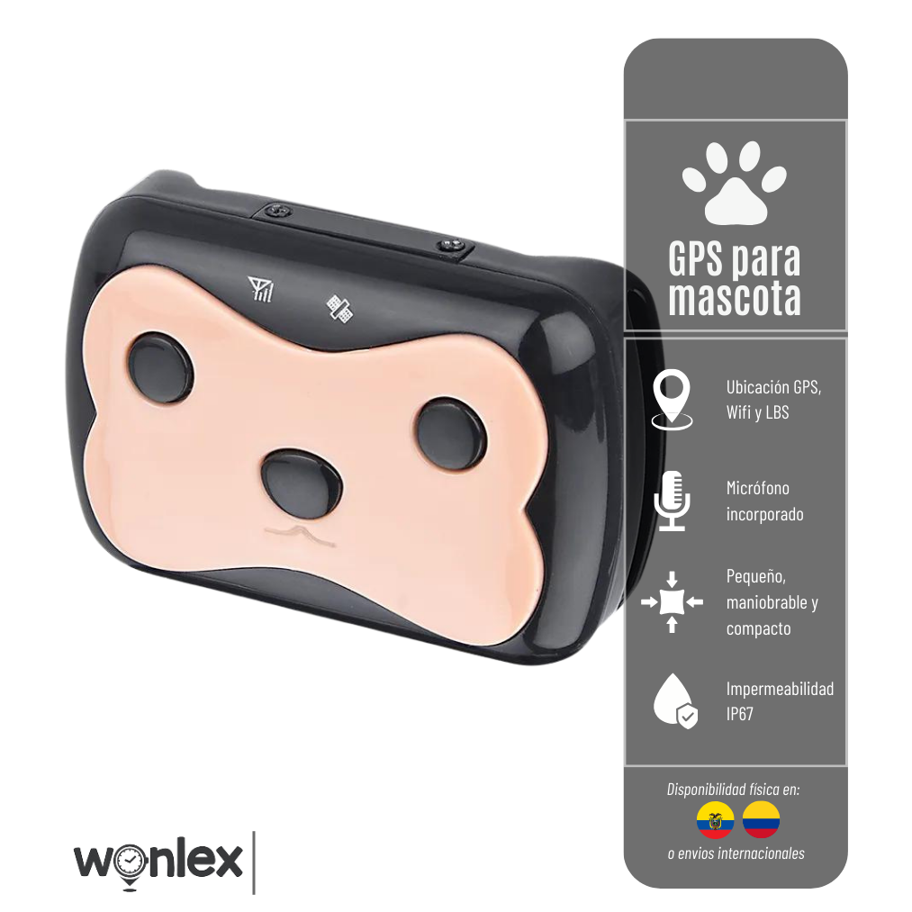 LIQUIDACIÓN* GPS D69 WONLEX LOCALIZADOR PARA MASCOTAS RED 2G IP68 CON COLLAR