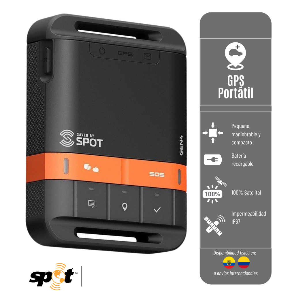 DISPOSITIVO DE RASTREO GPS SPOT GEN4 100% SATELITAL 