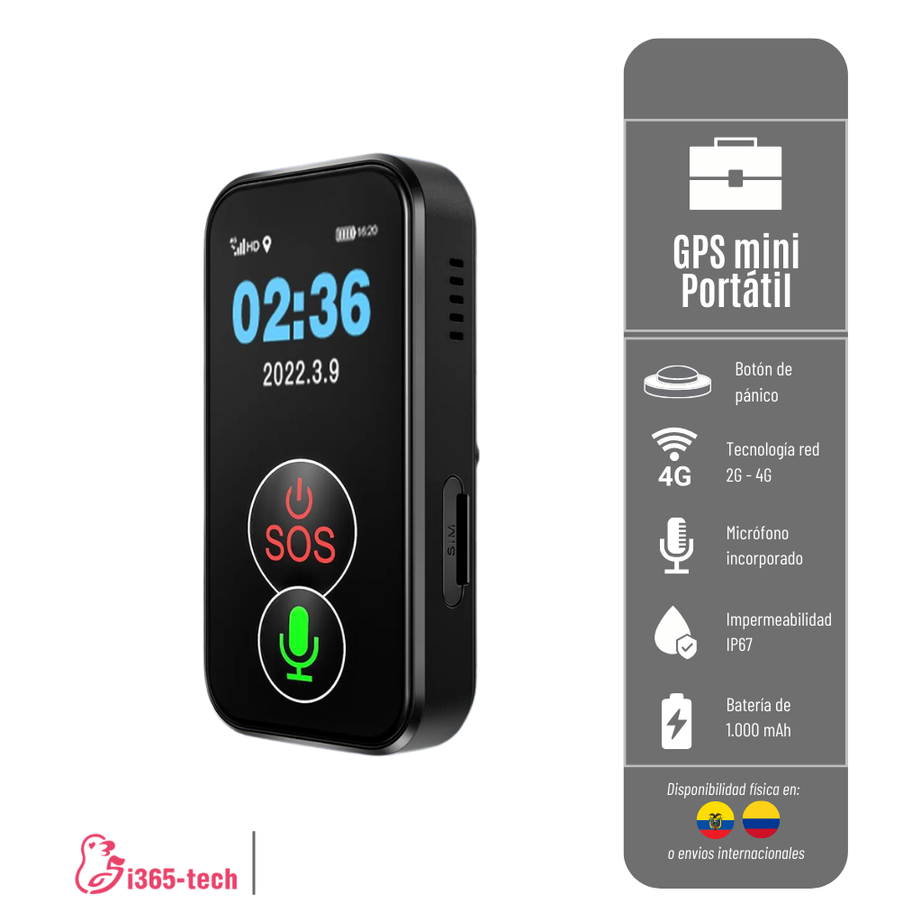 GPS MINI - RASTREADOR  FA81 365TECH PORTÁTIL 2G-4G / CON BOTÓN SOS ROJO