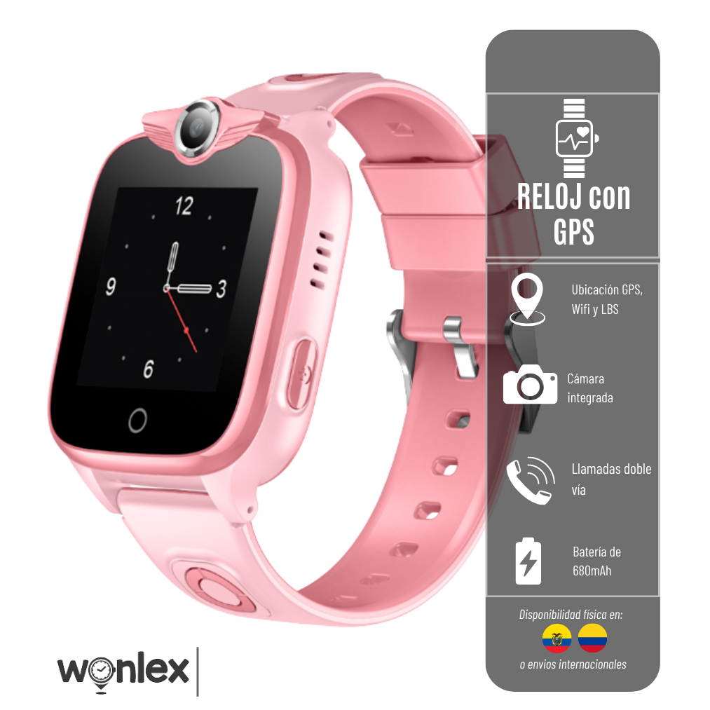 RELOJ KT09  WONLEX CON GPS PARA NIÑOS - RED 2G