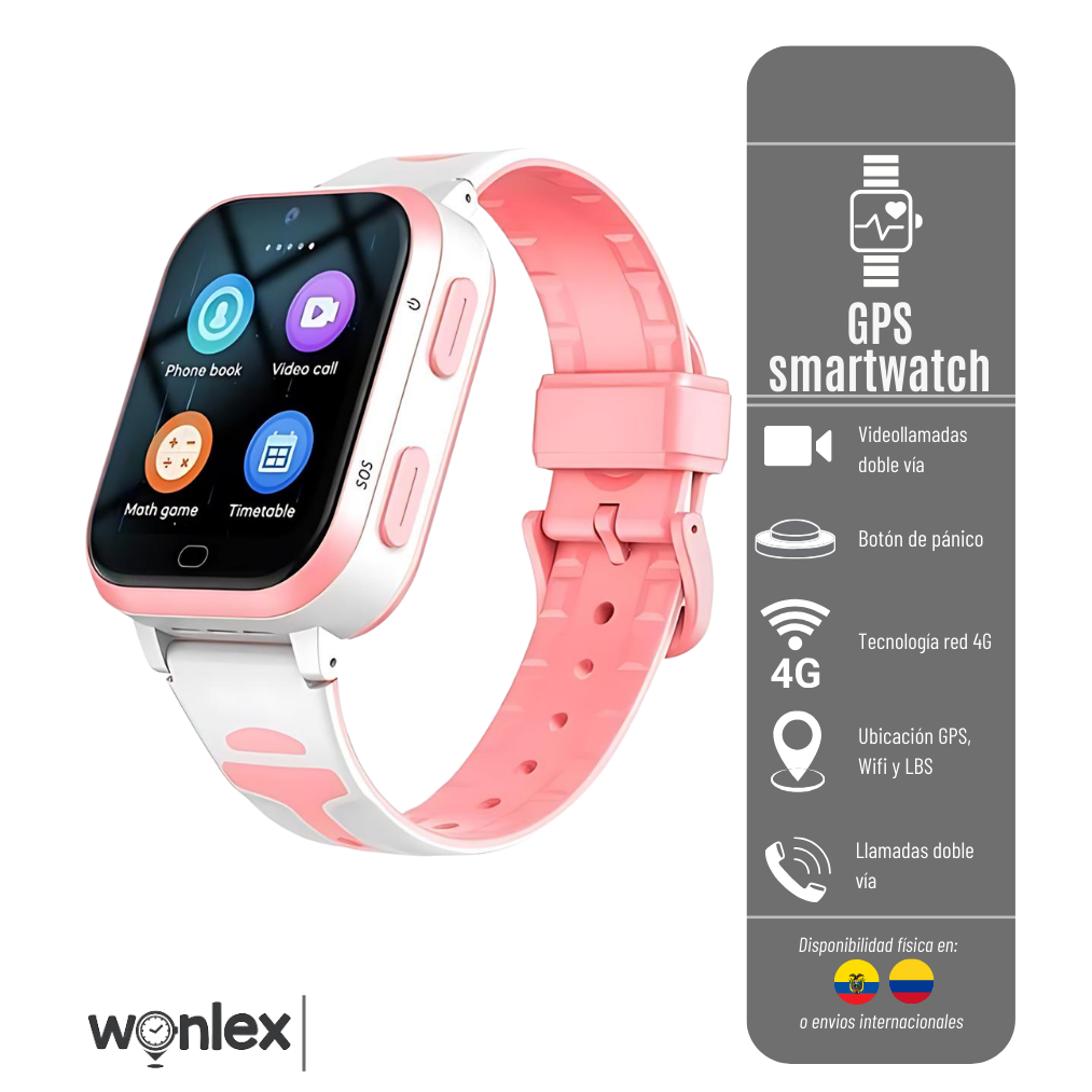 RELOJ CON GPS INTELIGENTE KT11 PRO WONLEX - DISPOSITIVO CON CAMARA DE VIDEO - RED 4G CON ANDROID 8.1 - BATERIA DE 700mAh RESISTENTE AL AGUA 
