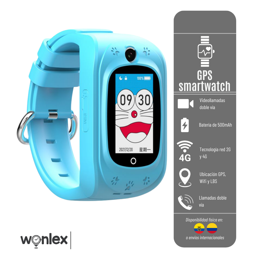 RELOJ CON GPS INTELIGENTE Q50 PRO WONLEX - DISPOSITIVO CON CAMARA PARA NIÑOS - RED 4G - BATERIA DE 500mAh RESISTENTE AL AGUA