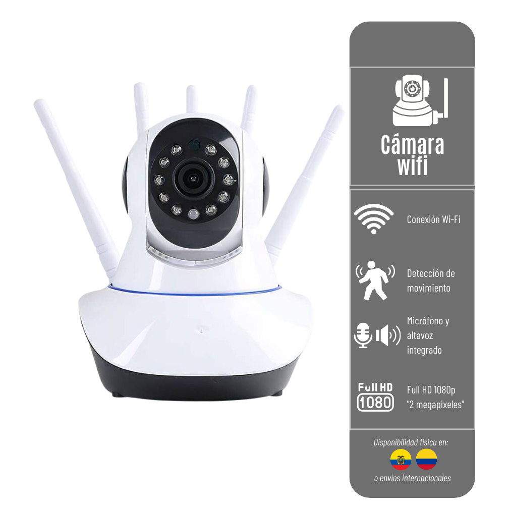 Camara Ip Robotica Wifi 5 Antenas Cam-Wifi-5-Ant
