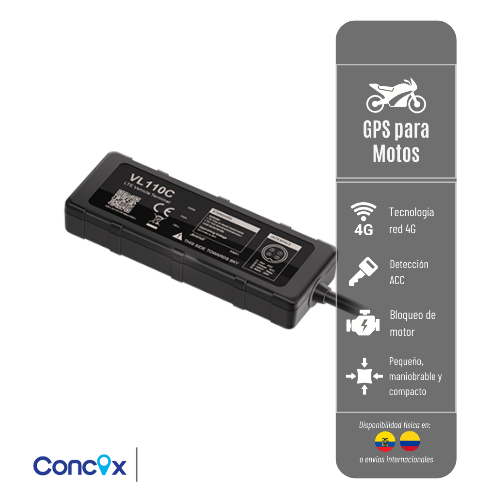 GPS VL110C CONCOX RASTREADOR PARA CARROS Y MOTOCICLETAS RED 2G Y 4G / IP65