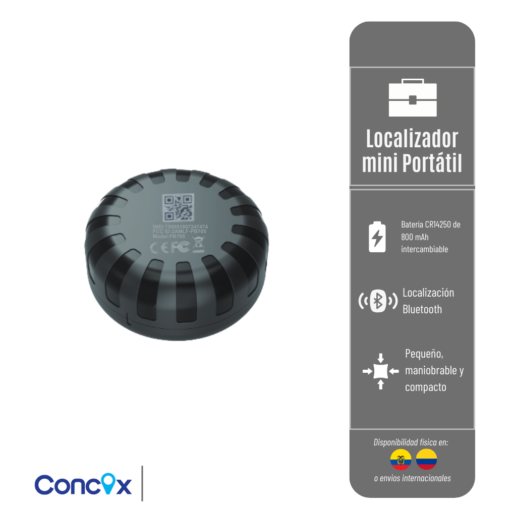 TAG PB705 CONCOX MINI PORTÁTIL LOCALIZADORES CON  BLUETOOTH, BATERIA DE 800 MAH