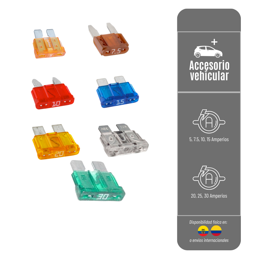 JUEGO DE FUSIBLES PEQUEÑO 5-227-4 / VARIOS AMPERIOS 80PCS