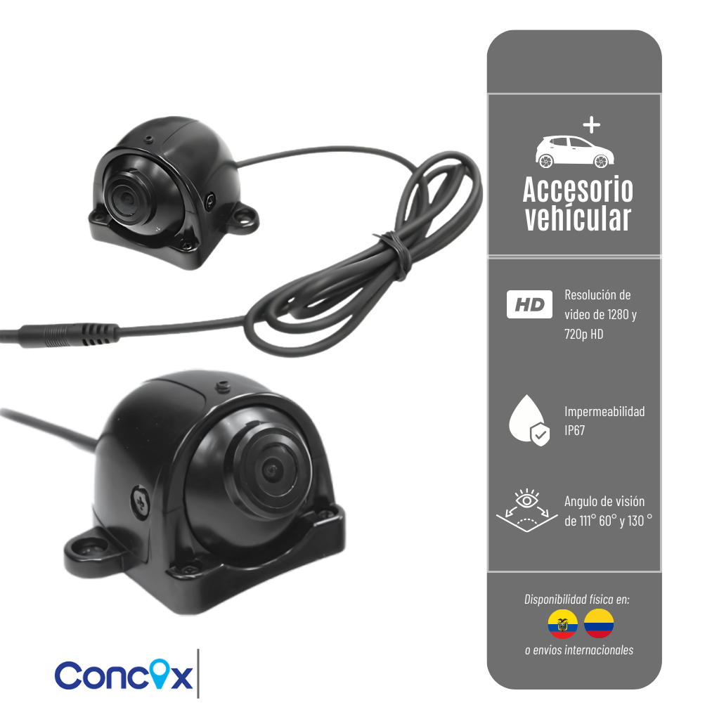 CAMARA REFORZADA CE02 IP67 CONCOX ACCESORIO PARA DASH CAM MDVR