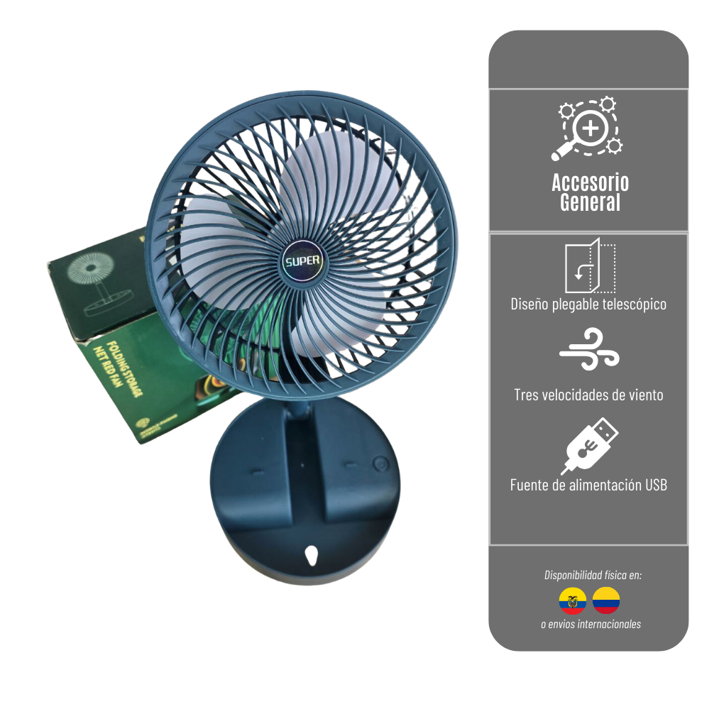 MINI VENTILADOR RECARGABLE DE CAJA VERDE SUPER DISEÑO PLEGABLE Y PORTATIL VENTILADOR-CS0321