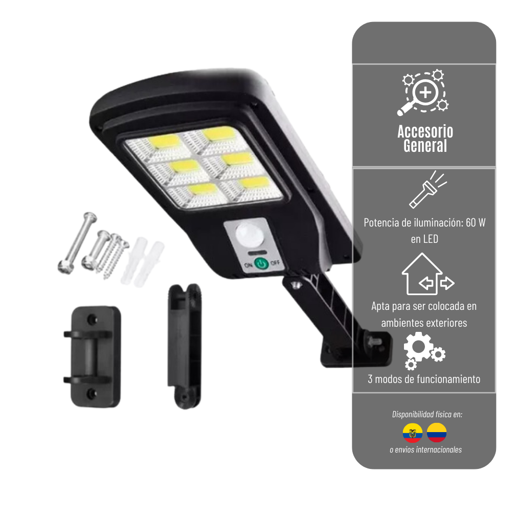 MINI LAMPARA LED CL-180 PARA PARED CON CONTROL RECARGABLE CON PANEL SOLAR LAMP-SOLAR-CL-180