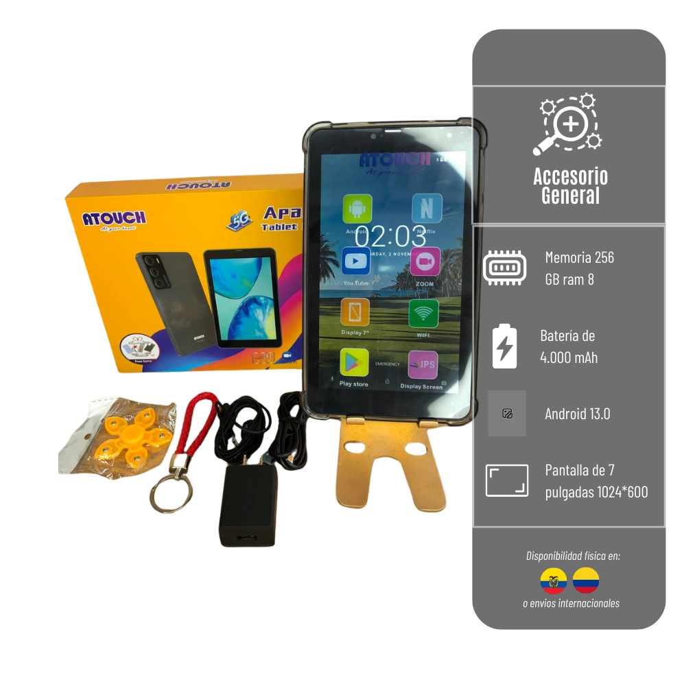 TABLET ATOUCH APAD 5G CON ESTUCHE Y MICA INCLUIDO TABLET-APAD